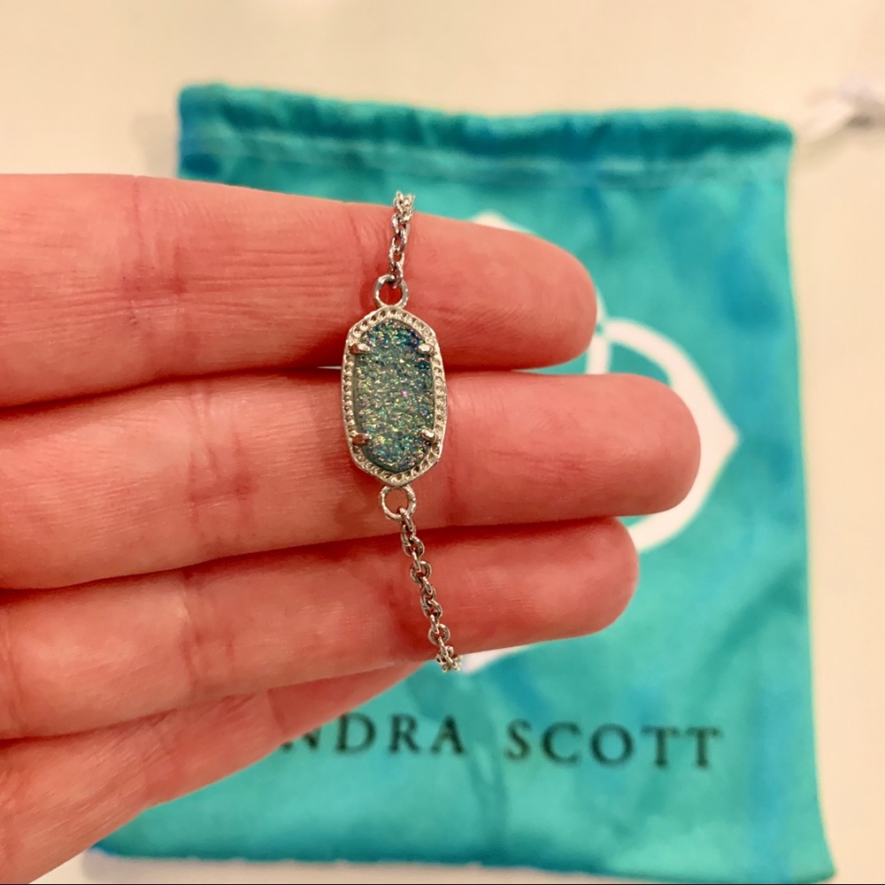 NWT Kendra Scott silver Elaina druzy bracelet
